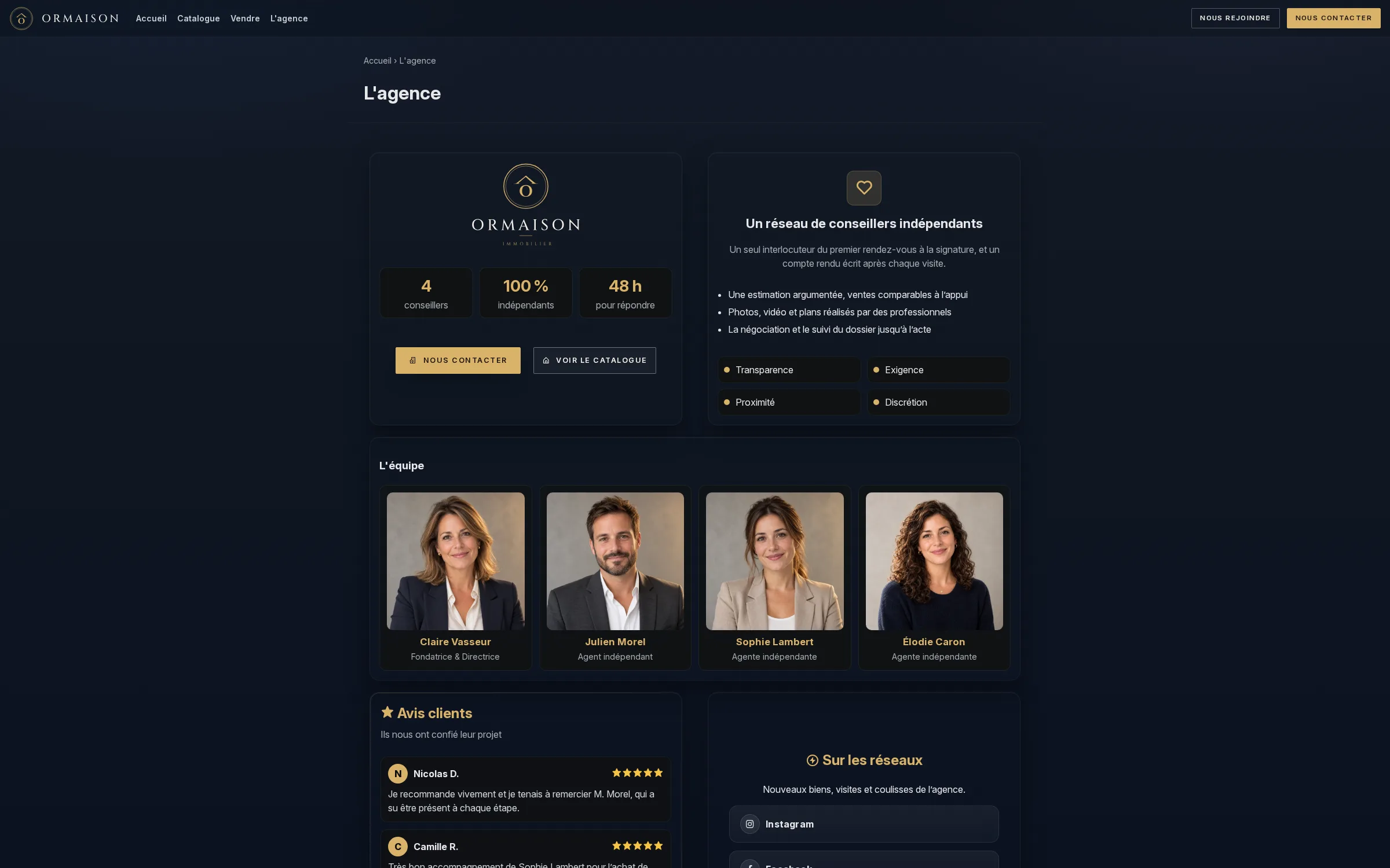 ORMAISON : Page agence